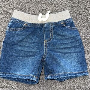 Kids Pull-On Denim Shorts with Gray Elastic Waistband